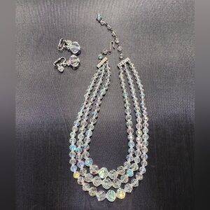 Vintage Laguna Aurora Borealis Necklace and Earring Set